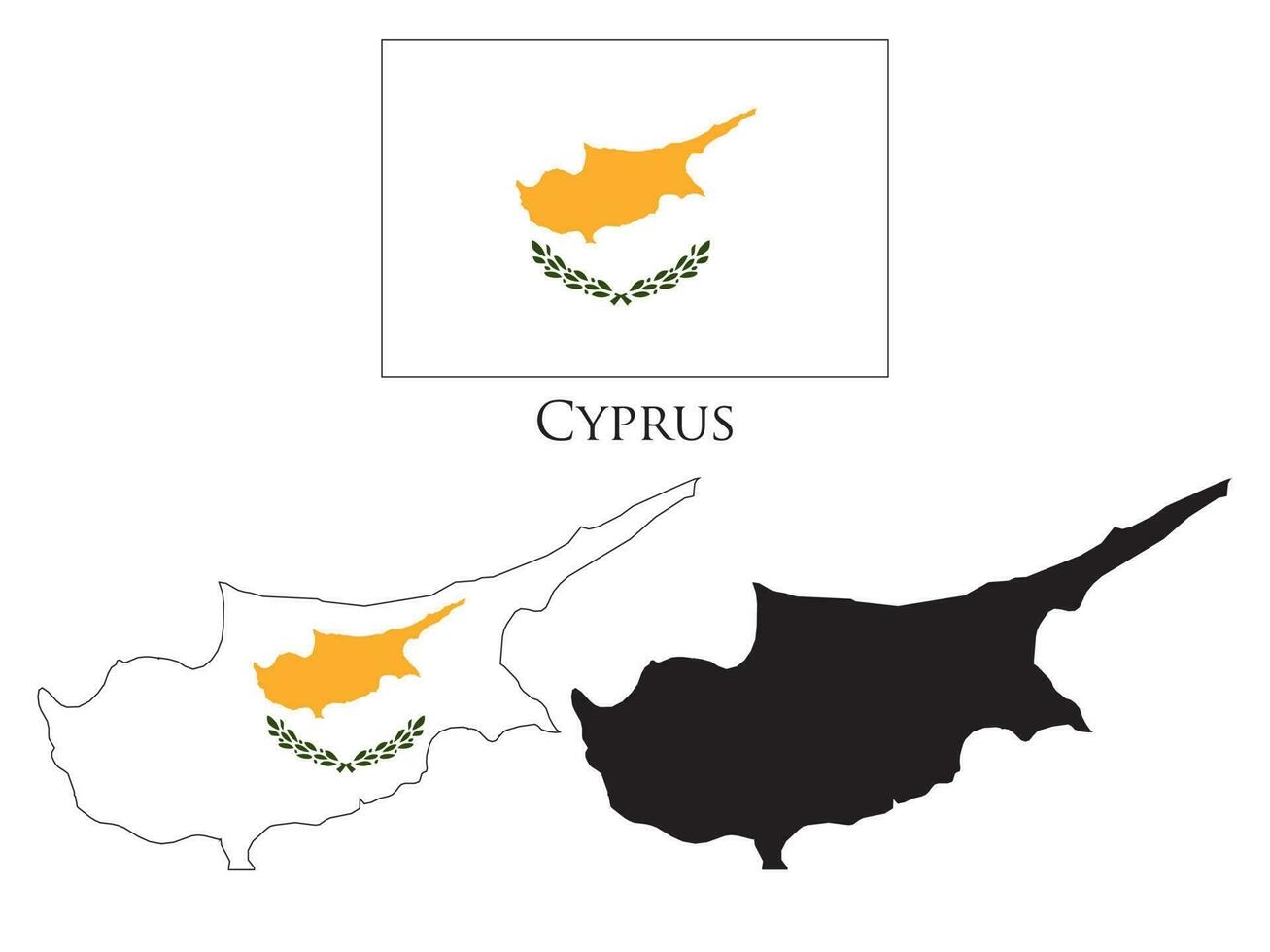 Chipre bandeira e mapa ilustração vetor
