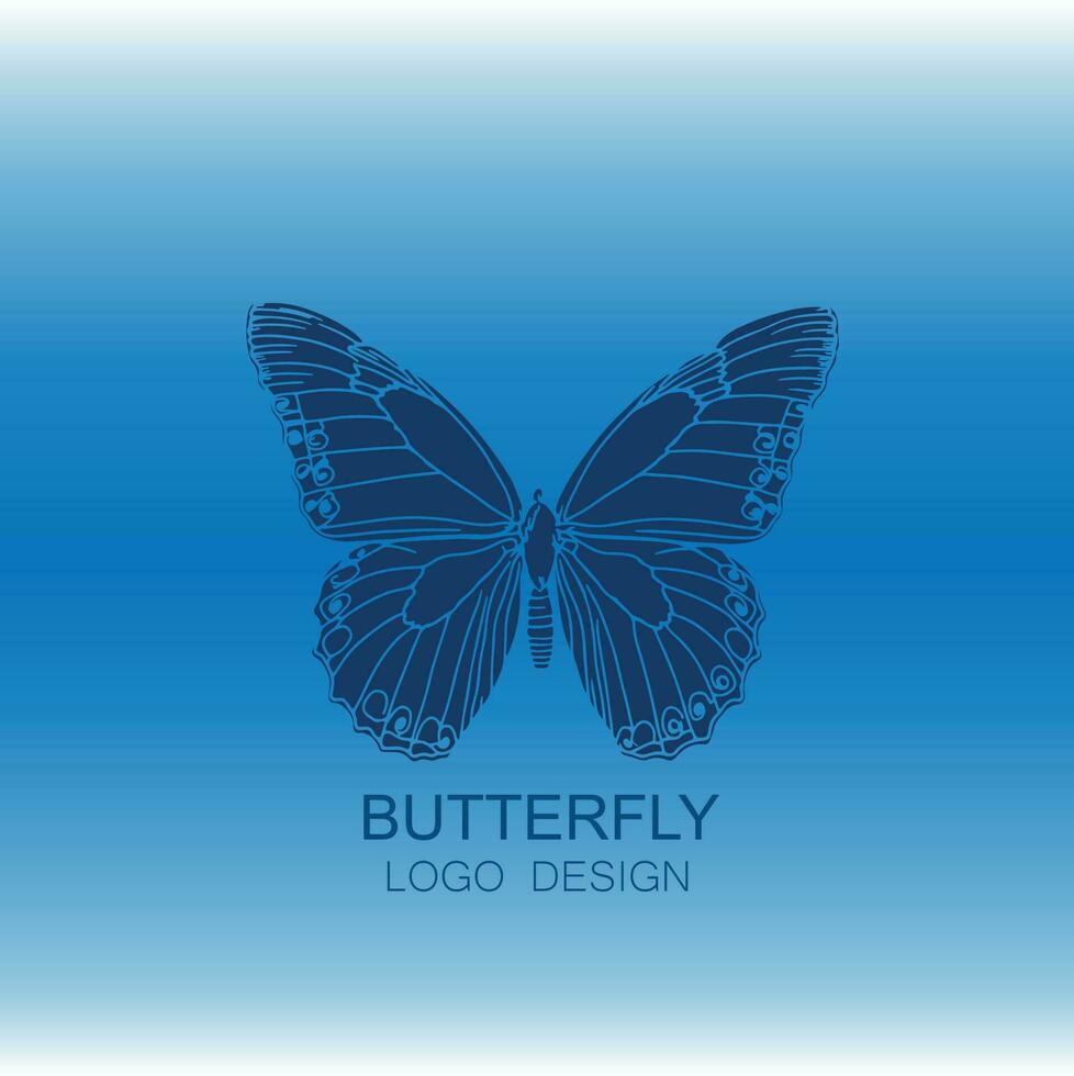 borboleta em fundo azul vetor