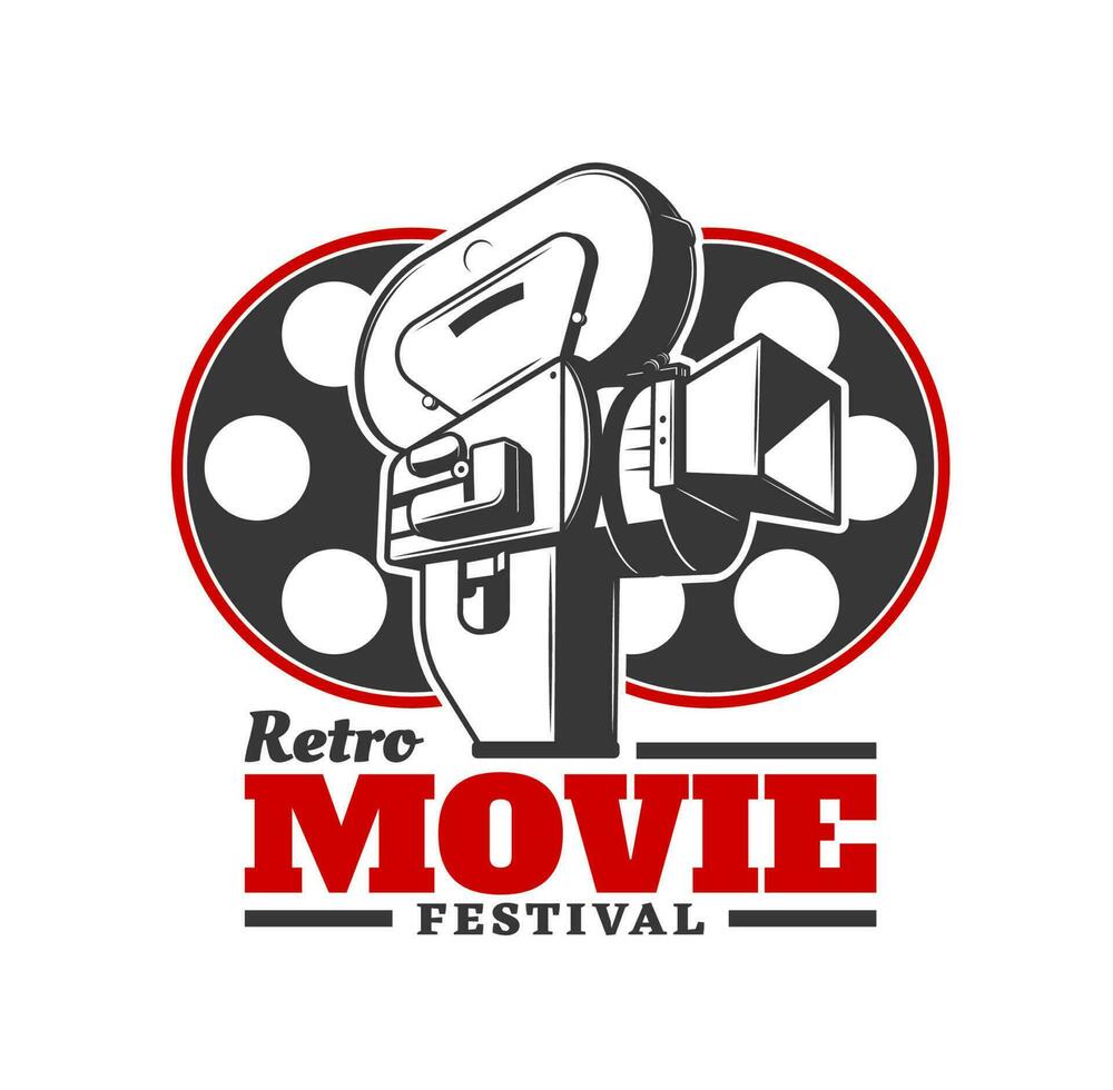 retro filmes festival, cinema evento vetor ícone