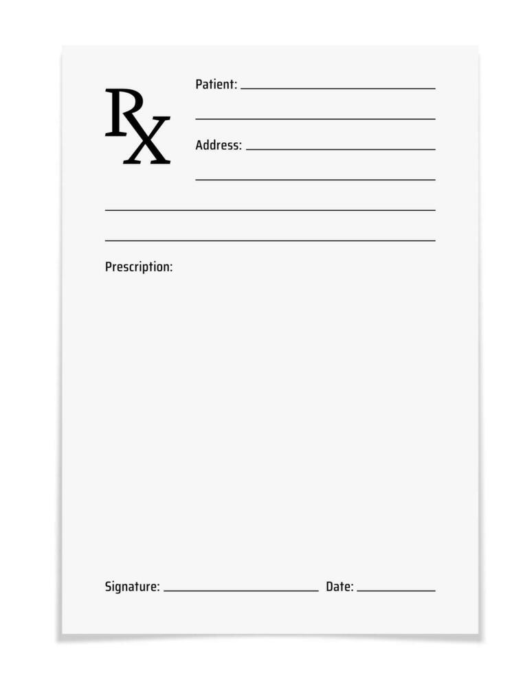 farmacia rx Formato ou médico prescrição brincar vetor