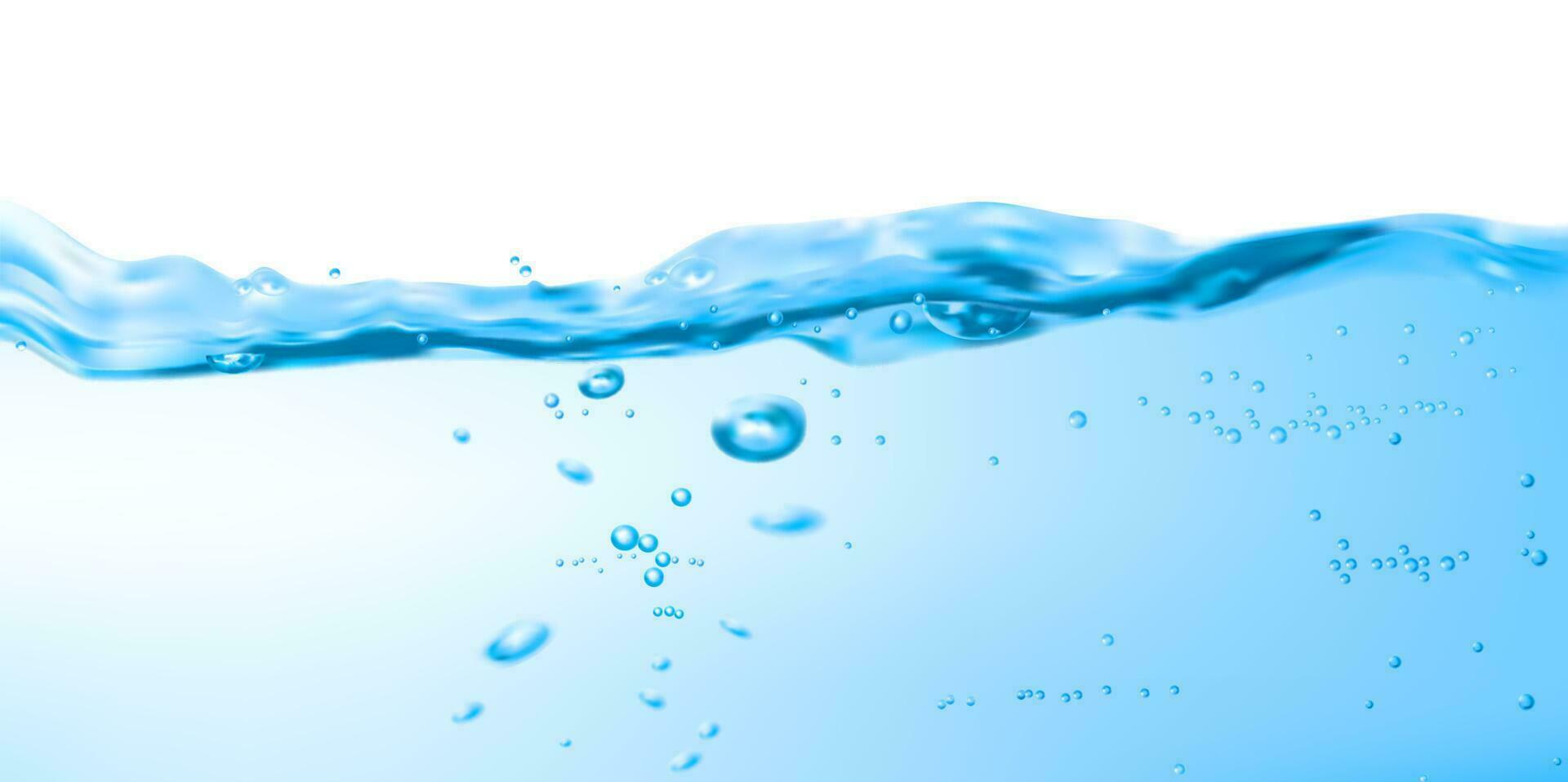 limpar \ limpo água aceno, superfície ondulações e ar bolhas vetor