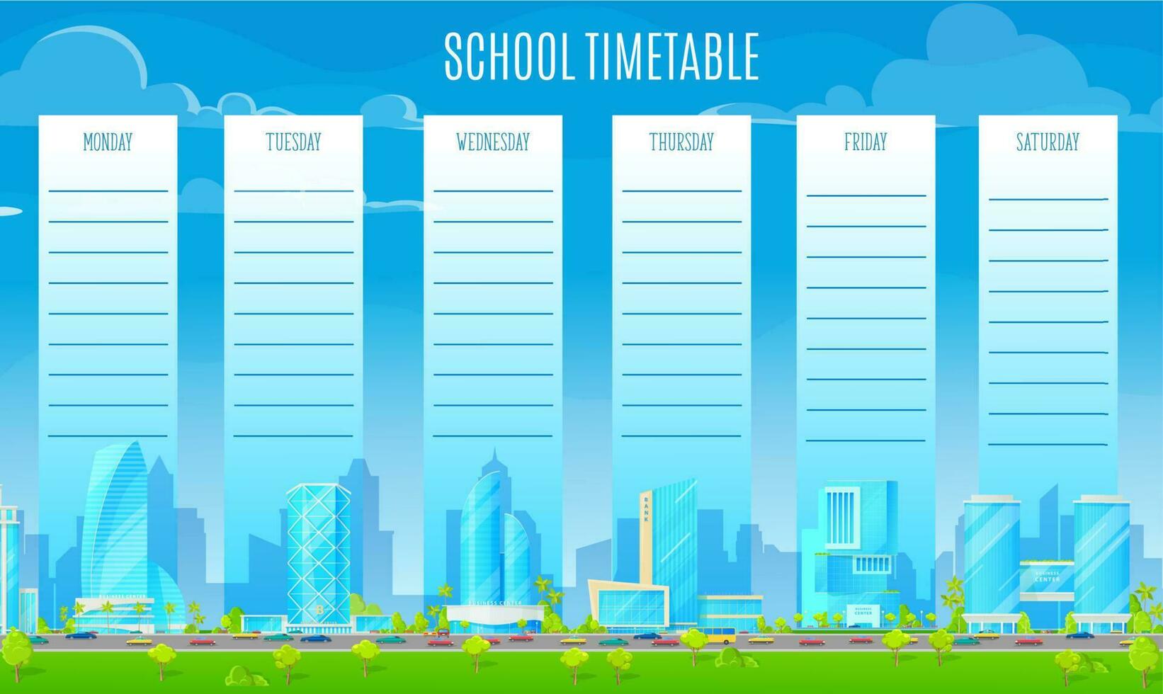 escola calendário com metrópole vetor fundo