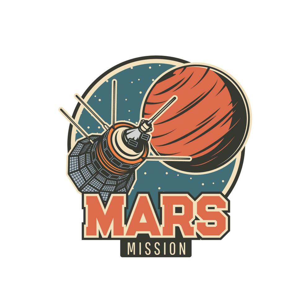 Marte missão vetor ícone, satélite, espaço estação