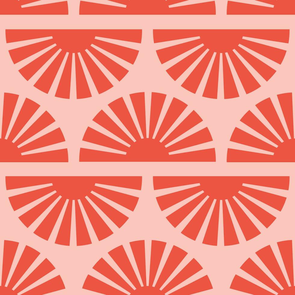 desatado padronizar com abstrato formas dentro laranja, Rosa e vermelho. colorida vetor ilustração.