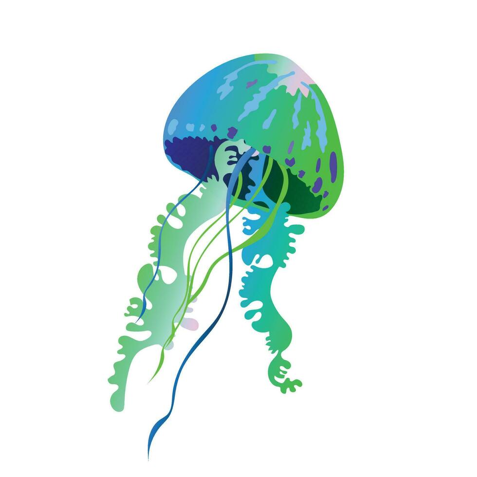 medusa vetor ícone. vetor ilustração do uma colorida medusa em uma branco fundo.