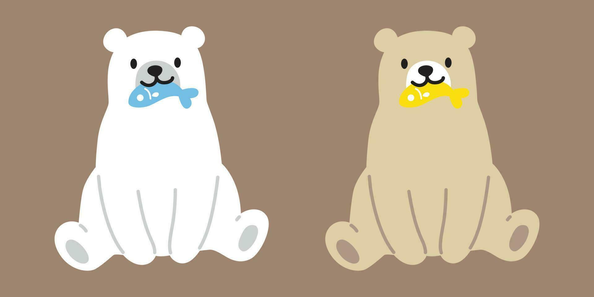 Urso vetor polar Urso logotipo ícone peixe personagem desenho animado ilustração grampo arte
