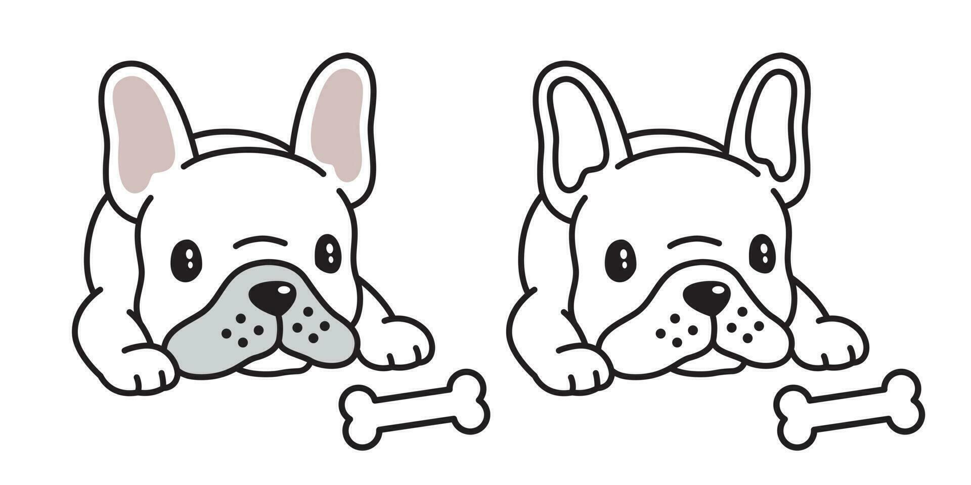 cachorro vetor francês buldogue ícone logotipo desenho animado personagem ilustração símbolo rabisco