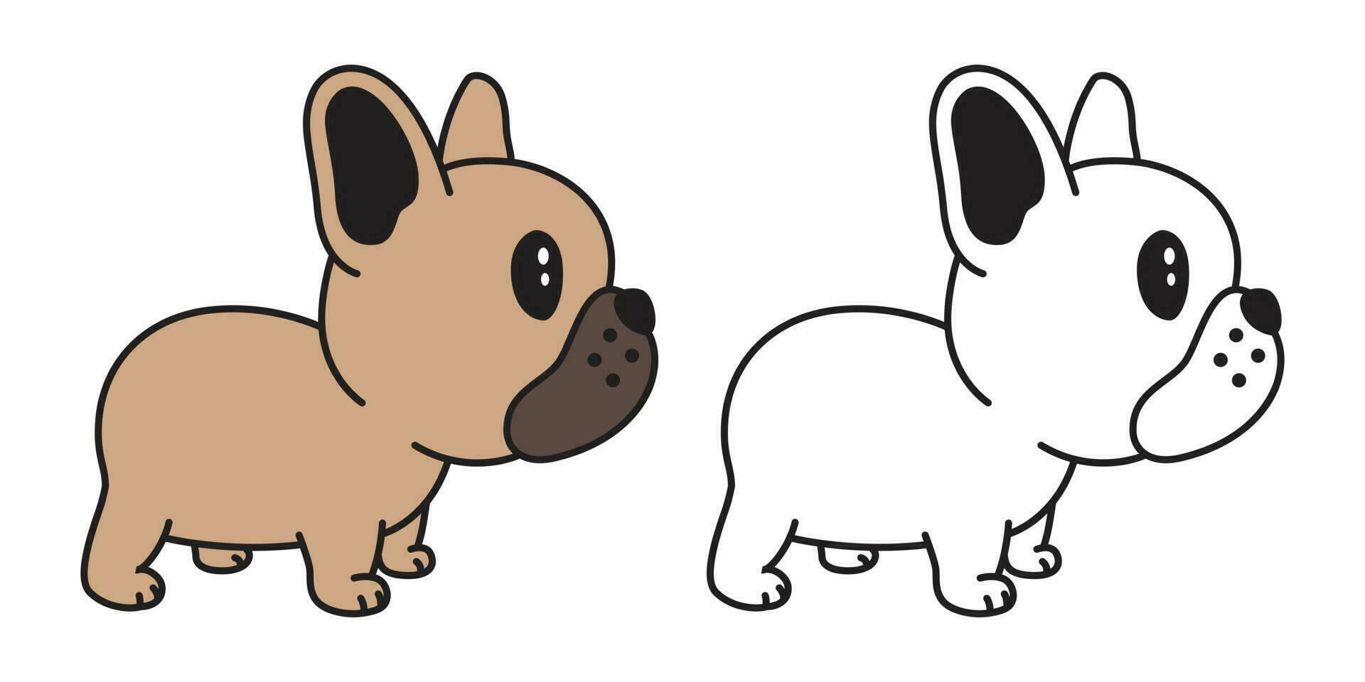 cachorro vetor francês buldogue ícone desenho animado personagem pug logotipo ilustração símbolo