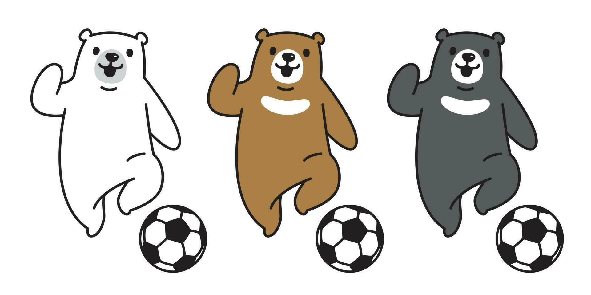 Urso vetor polar Urso futebol futebol logotipo ícone símbolo personagem desenho animado ilustração
