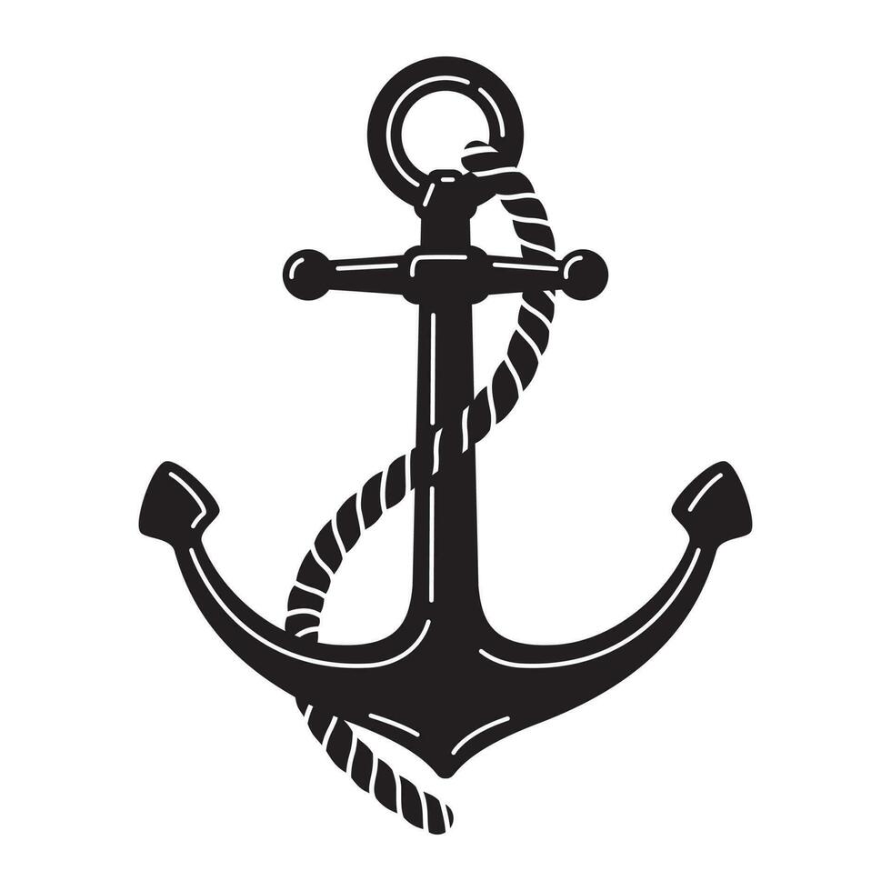 âncora vetor ícone logotipo barco pirata náutico marítimo símbolo ilustração gráfico