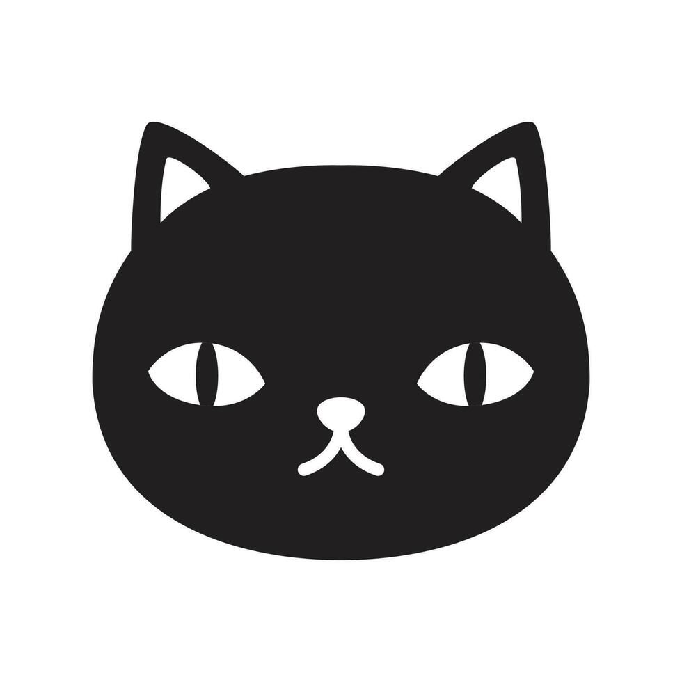 gato vetor ícone gatinho desenho animado personagem logotipo face cabeça Preto chita ilustração grampo arte gráfico