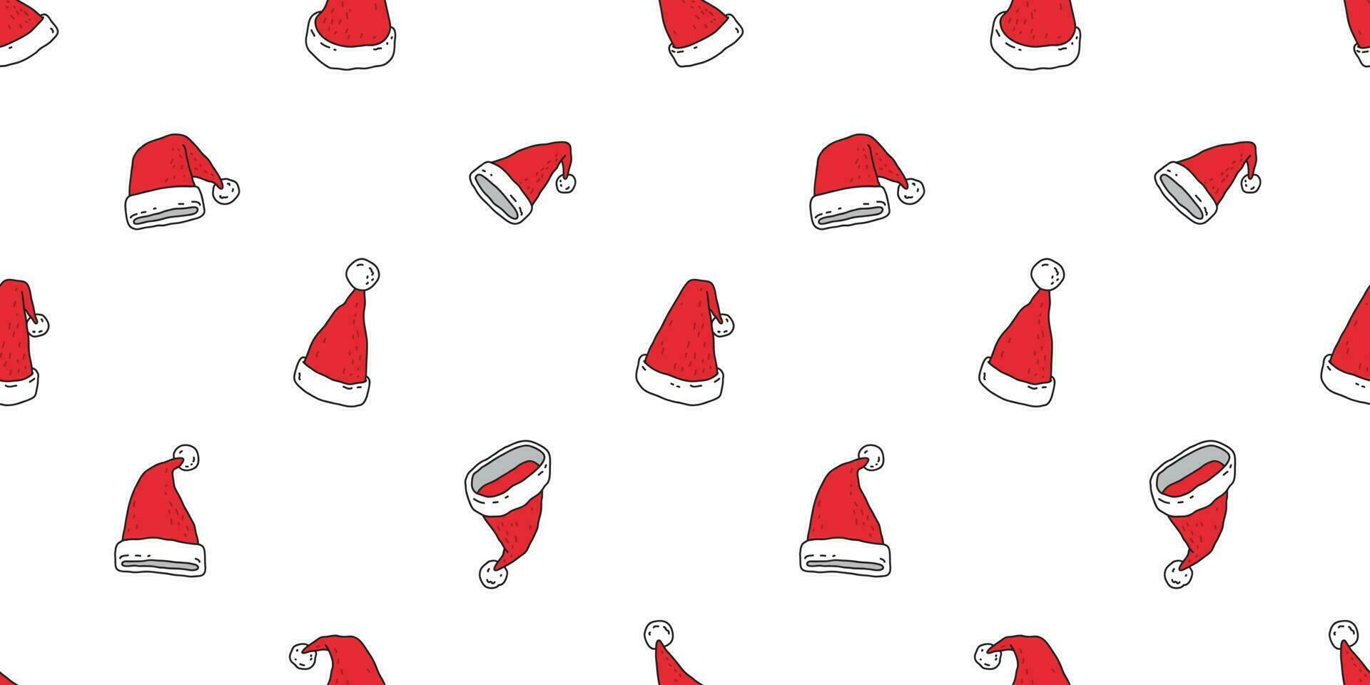 Natal chapéu desatado padronizar vetor santa claus boneco de neve desenho animado isolado telha fundo papel de parede ilustração