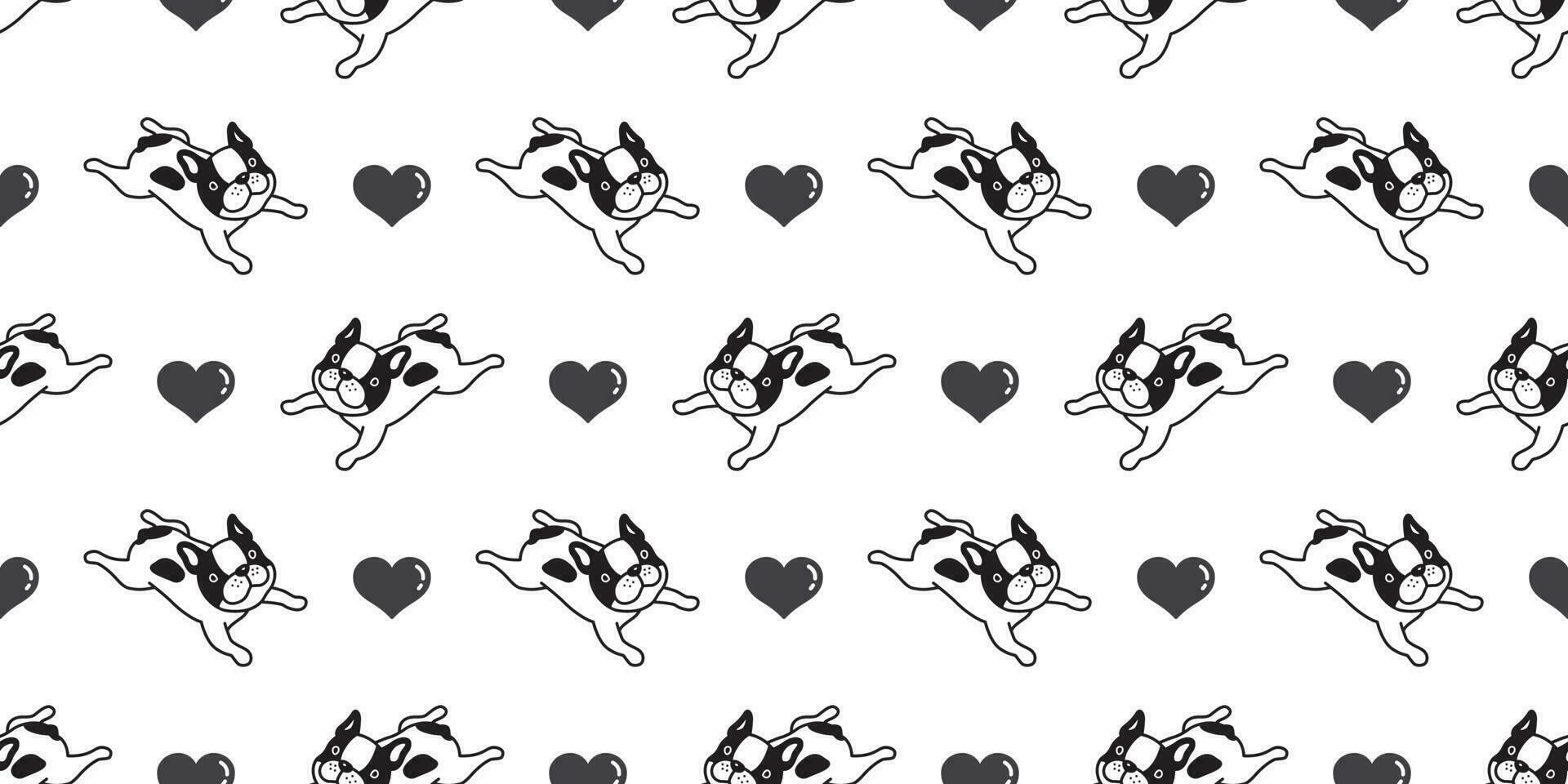 cachorro desatado padronizar vetor francês buldogue isolado desenho animado cachorro coração namorados rabisco fundo papel de parede