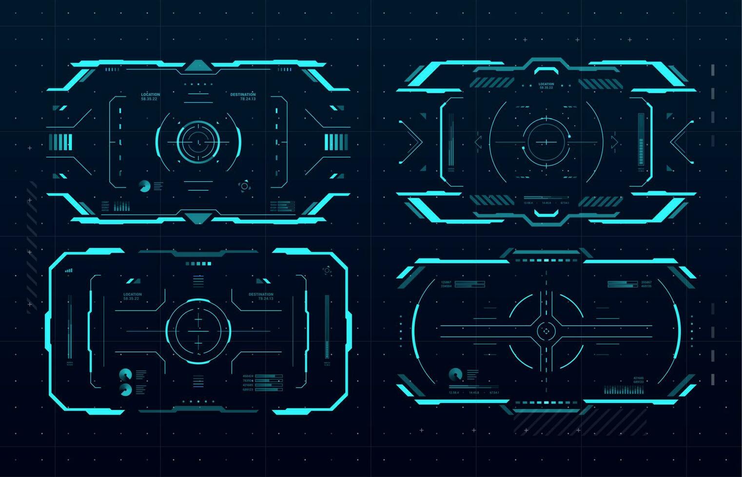 hud alvo ao controle quadro, Armação interface, alvo tela ui vetor