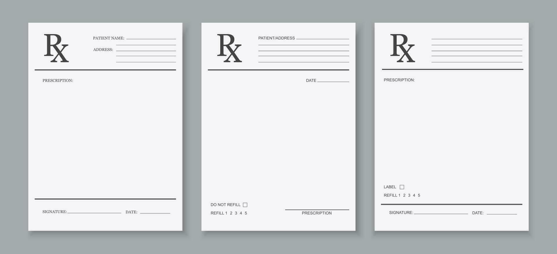 rx forma, farmacia e hospital vetor papel em branco