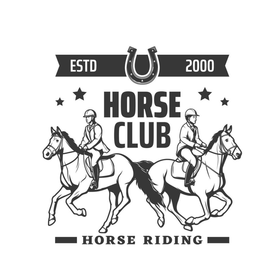 equestre esporte vetor ícone do cavalo equitação clube