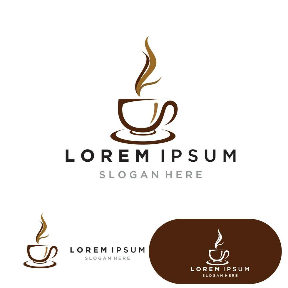 xícara de café logotipo modelo vetorial ícone ilustração design vetor