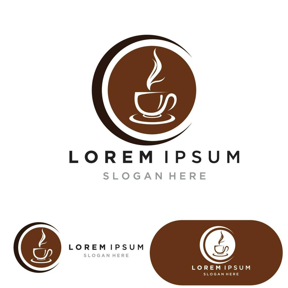 xícara de café logotipo modelo vetorial ícone ilustração design vetor