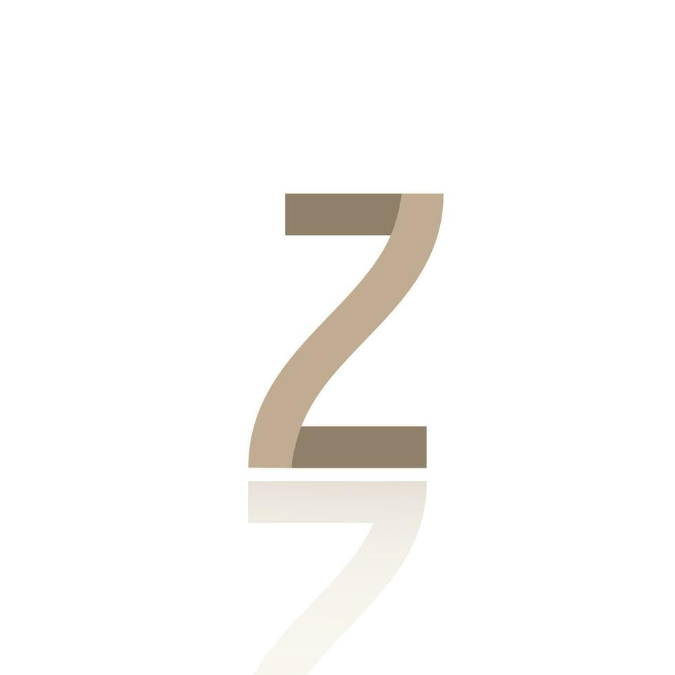 alfabeto carta z logotipo Projeto com lustroso reflexão vetor ícone ilustração. elegante mínimo carta símbolo.