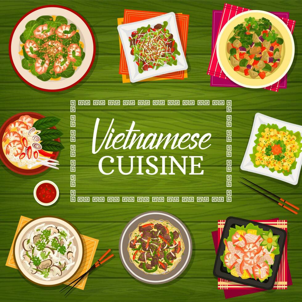 vietnamita cozinha vetor Comida do Vietnã poster