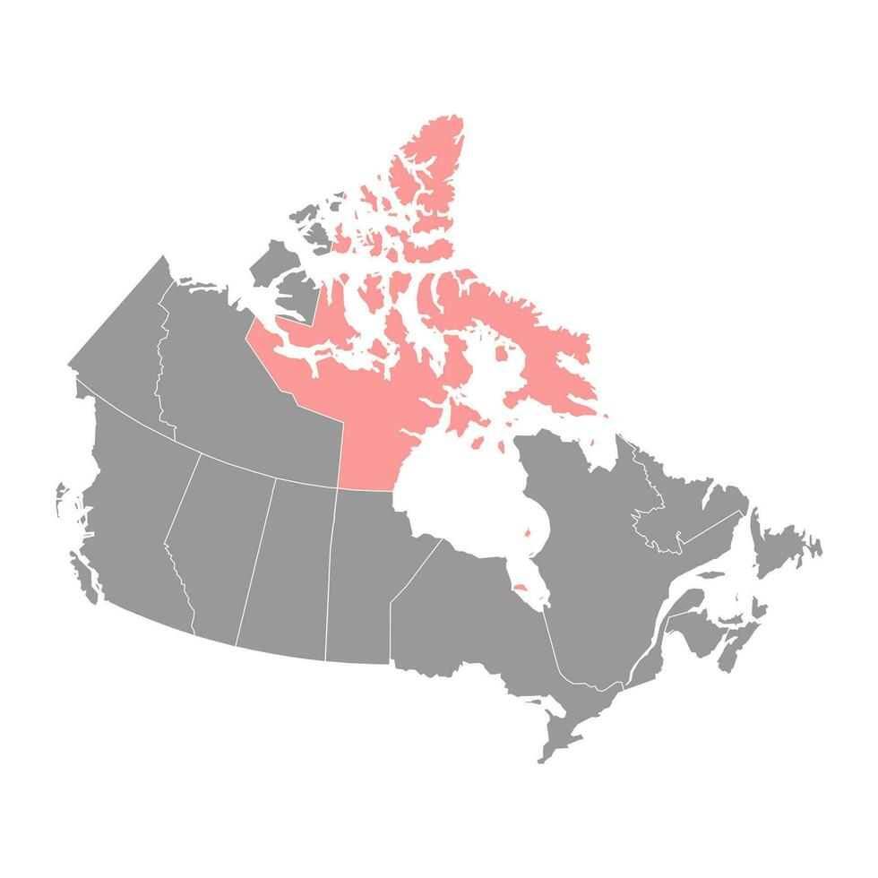 Nunavut território mapa, província do Canadá. vetor ilustração.