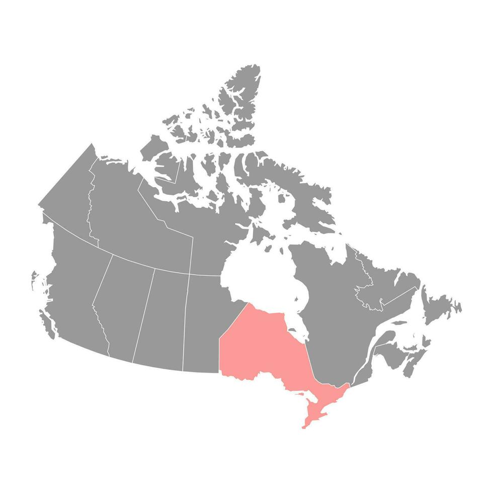 Ontário mapa, província do Canadá. vetor ilustração.
