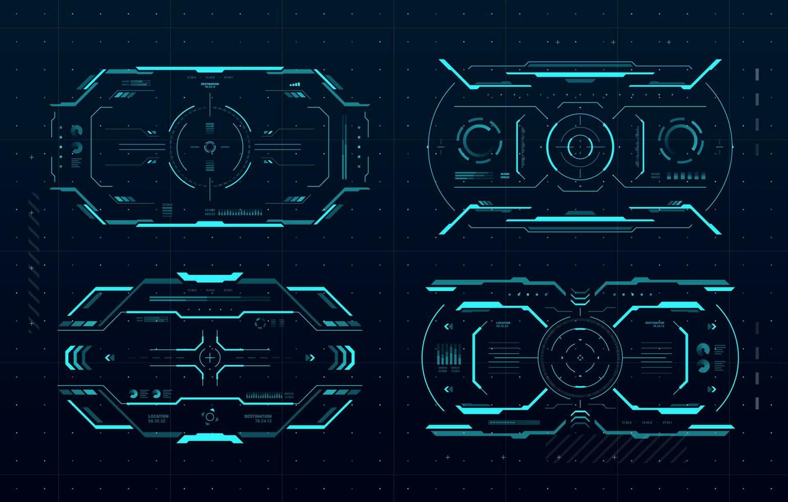 hud alvo ao controle quadro, Armação interface, alvo tela vetor