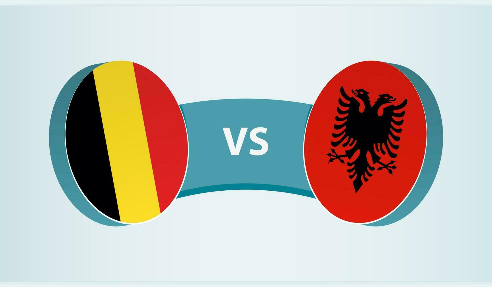 Bélgica versus Albânia, equipe Esportes concorrência conceito. vetor