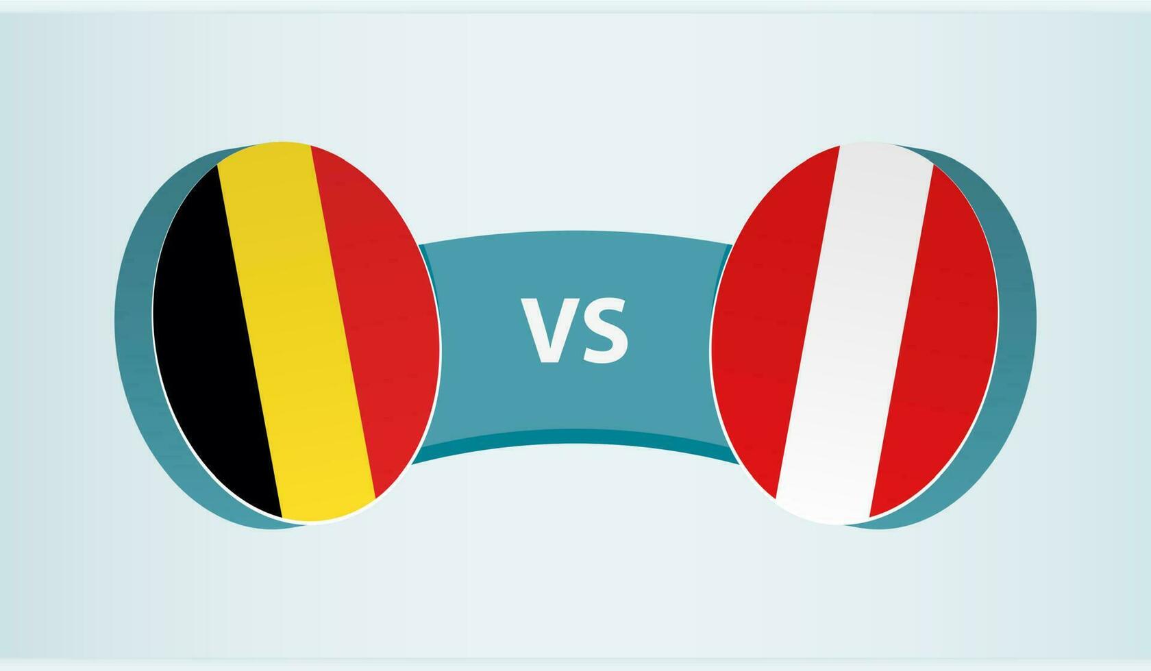 Bélgica versus Peru, equipe Esportes concorrência conceito. vetor