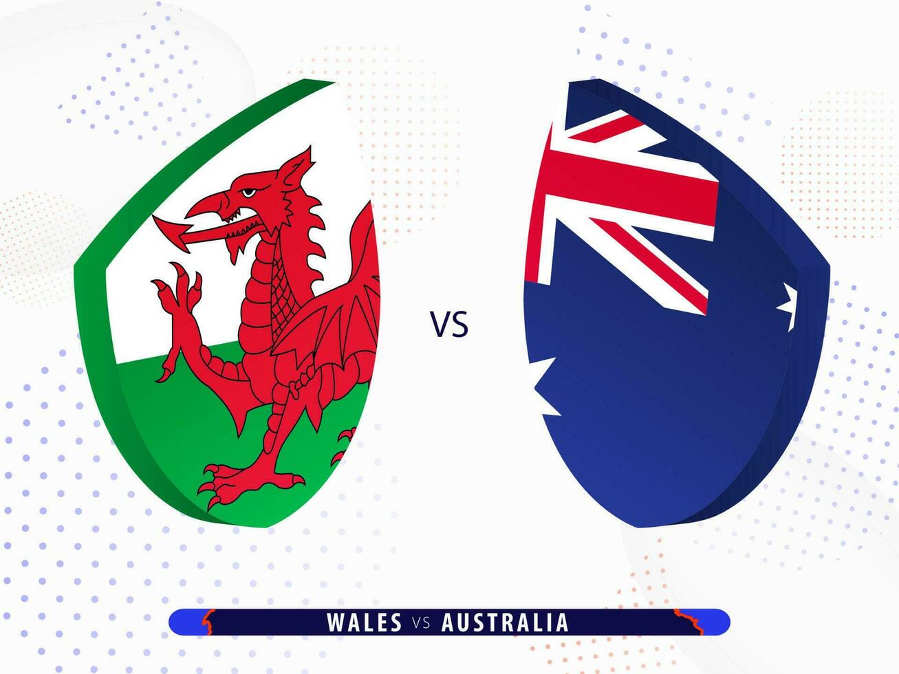 país de gales vs Austrália rúgbi corresponder, internacional rúgbi concorrência 2023. vetor