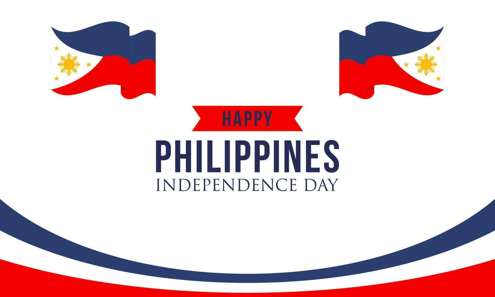 feliz independência dia Filipinas fundo com Filipinas bandeira vetor