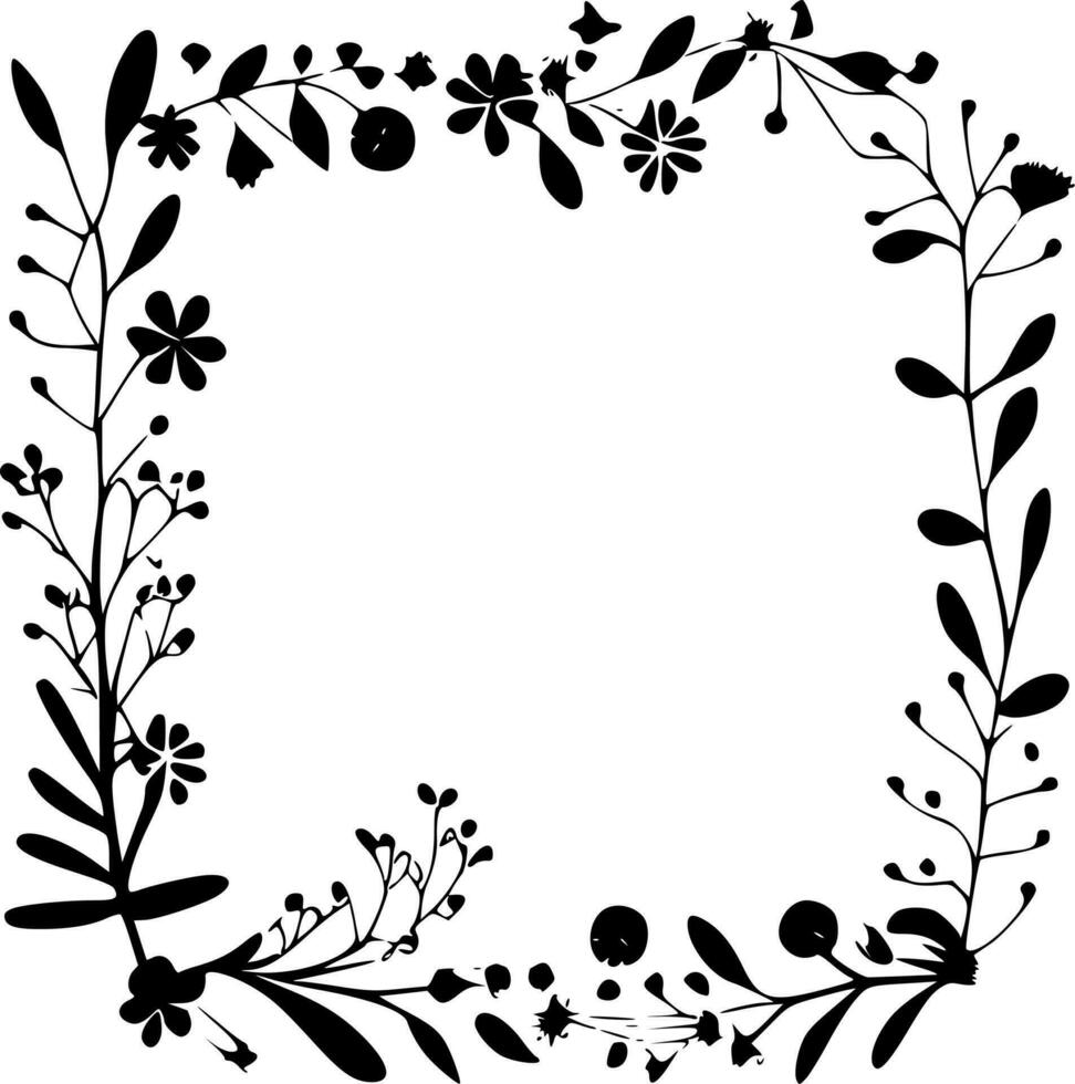 floral fronteira - minimalista e plano logotipo - vetor ilustração