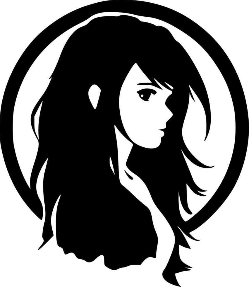 menina - minimalista e plano logotipo - vetor ilustração