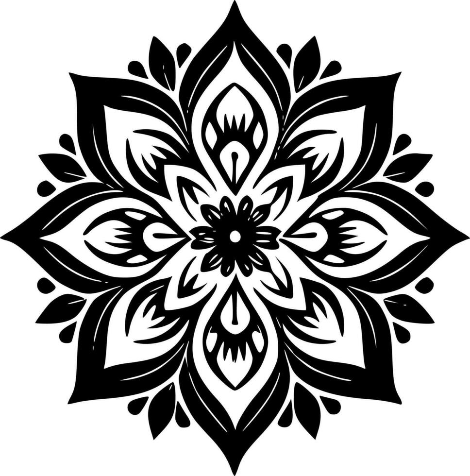 mandala - Preto e branco isolado ícone - vetor ilustração