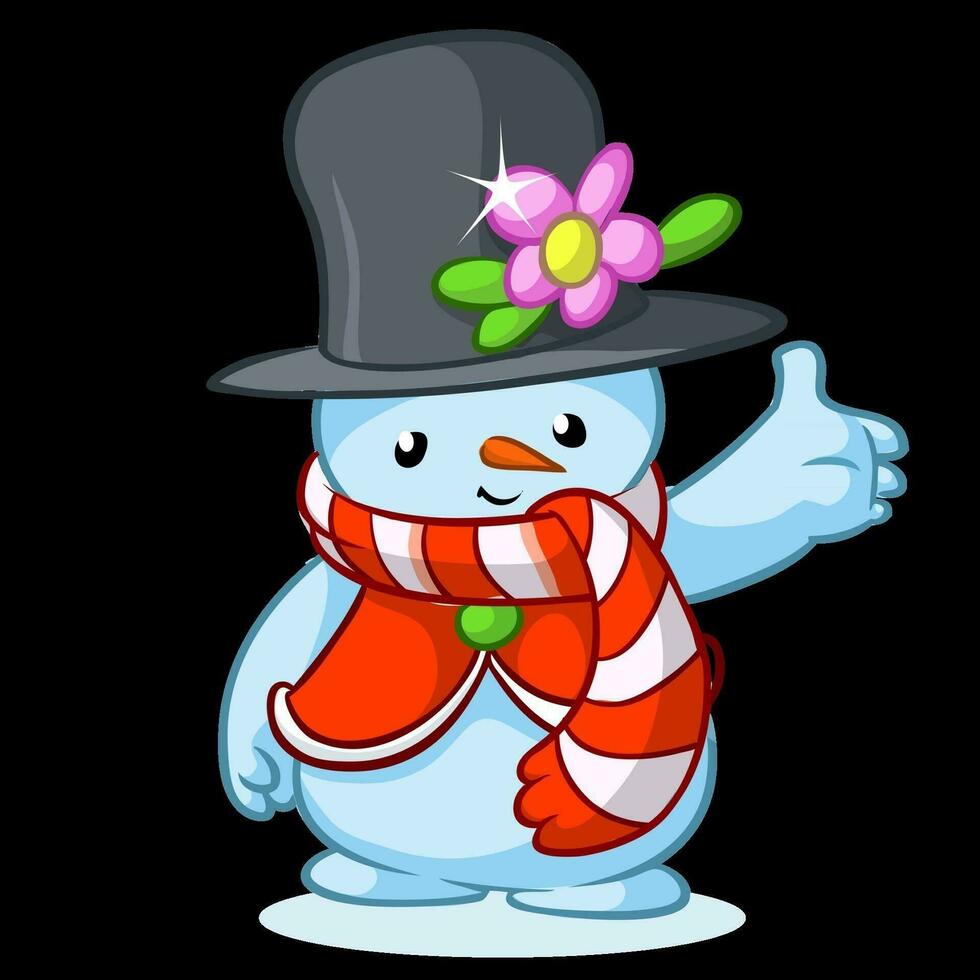 desenho animado boneco de neve. Natal boneco de neve ilustração vetor