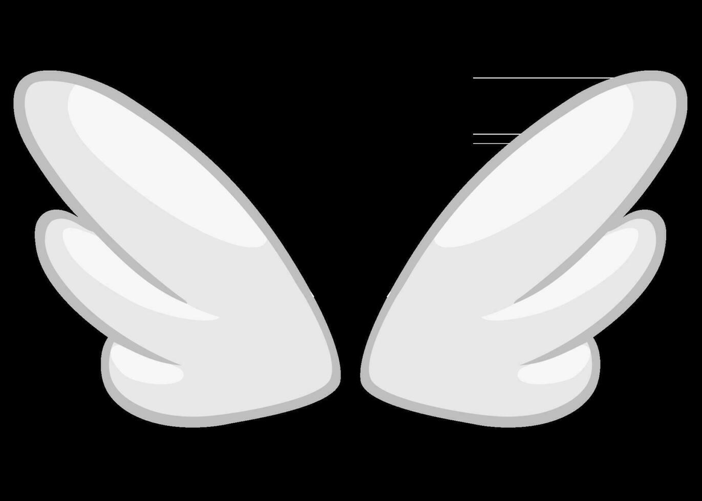 desenho animado conjunto do desenho animado asas. dois par. contorno e pintado enfeite vetor