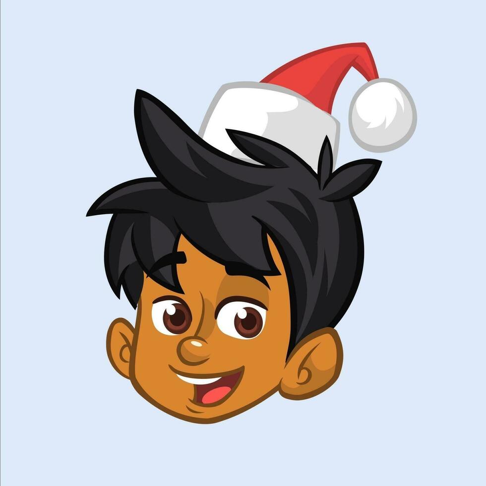 desenho animado Natal Garoto duende desenho animado. fofa feliz anão santa ajudante apresentando vetor