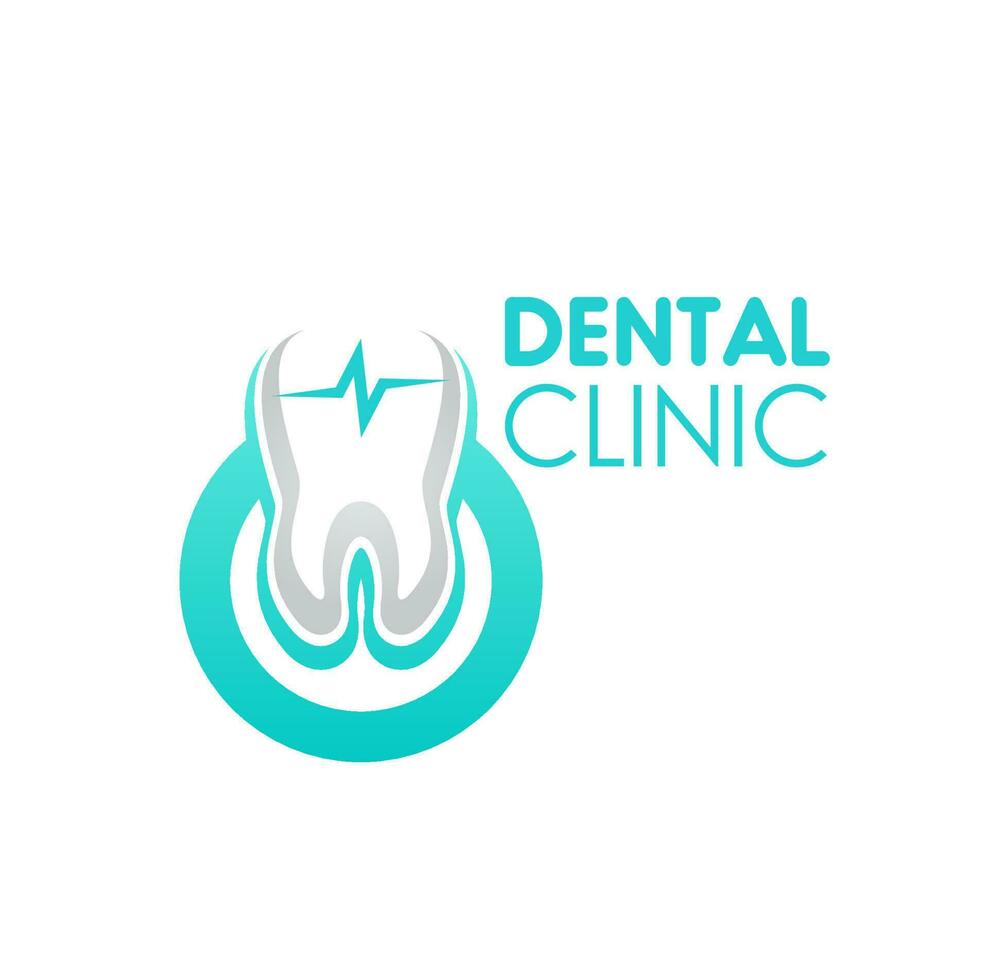 dental clínica ícone, vetor placa com saudável dente