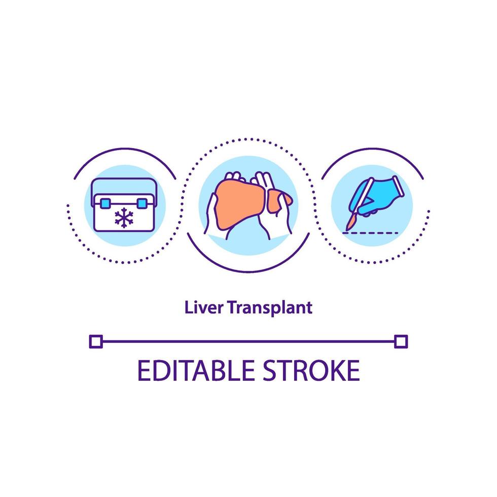 ícone do conceito de transplante de fígado vetor