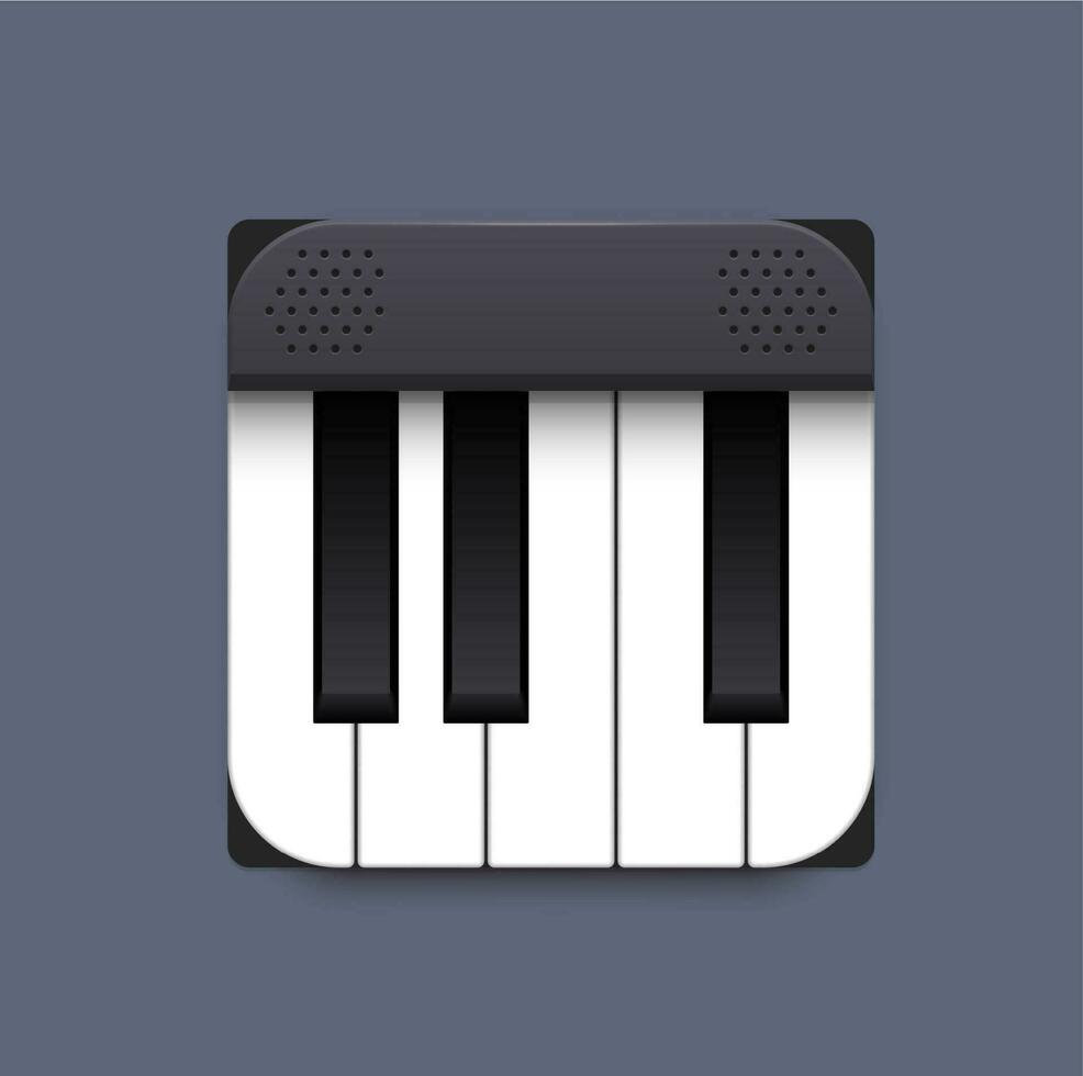 piano música aplicativo interface ícone, teclado e chaves vetor