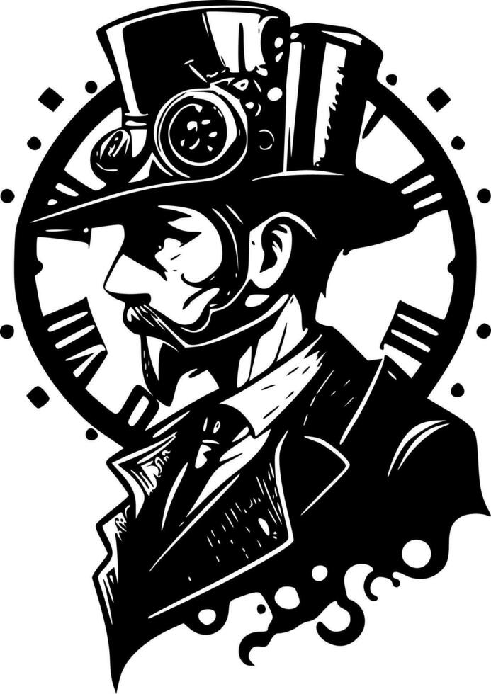 steampunk, minimalista e simples silhueta - vetor ilustração