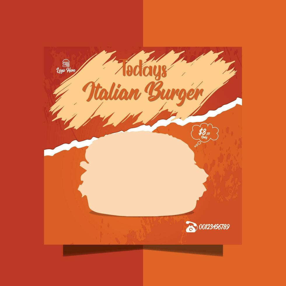 italiano hamburguer folheto comida rápida cardápio folheto vetor