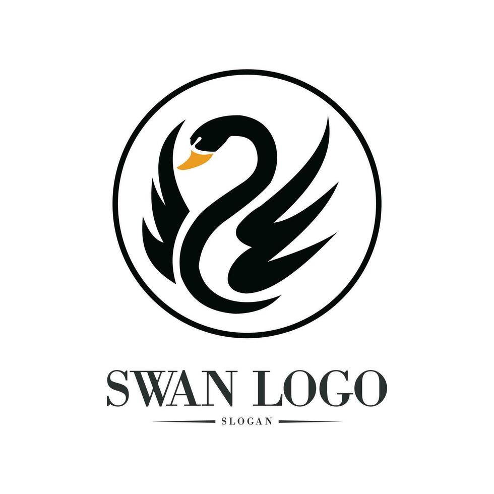 natural Preto cisne logotipo Projeto vetor