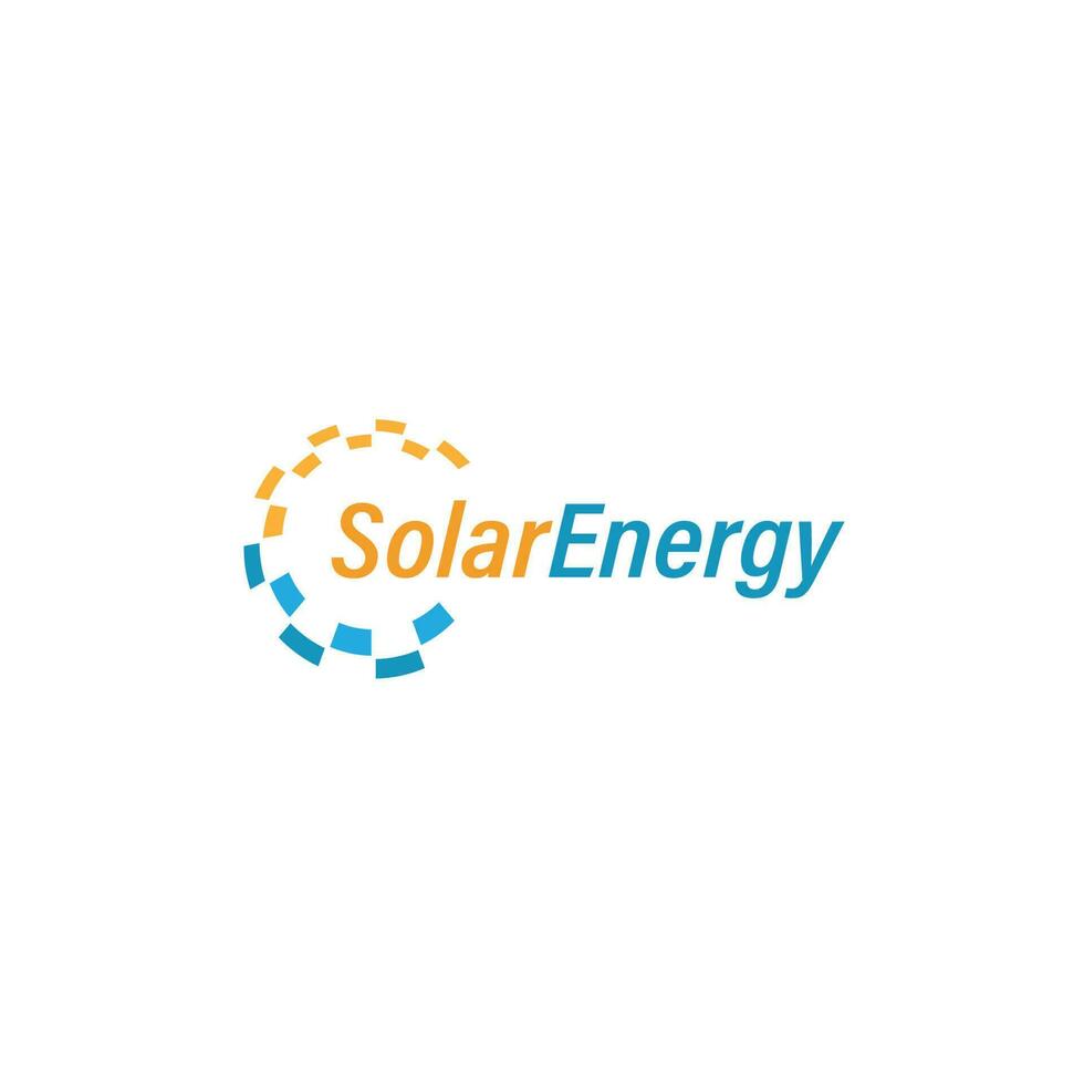 solar energia logotipo Sol tecnologia vetor poder