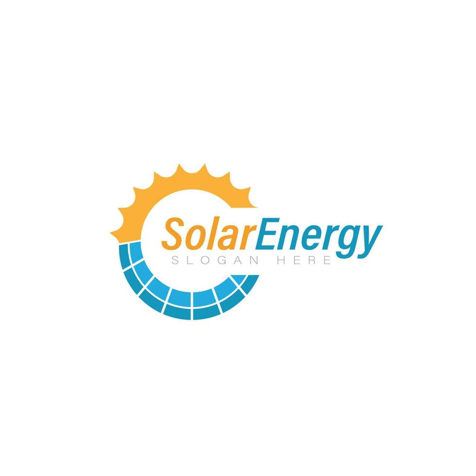 solar energia logotipo Sol tecnologia vetor poder