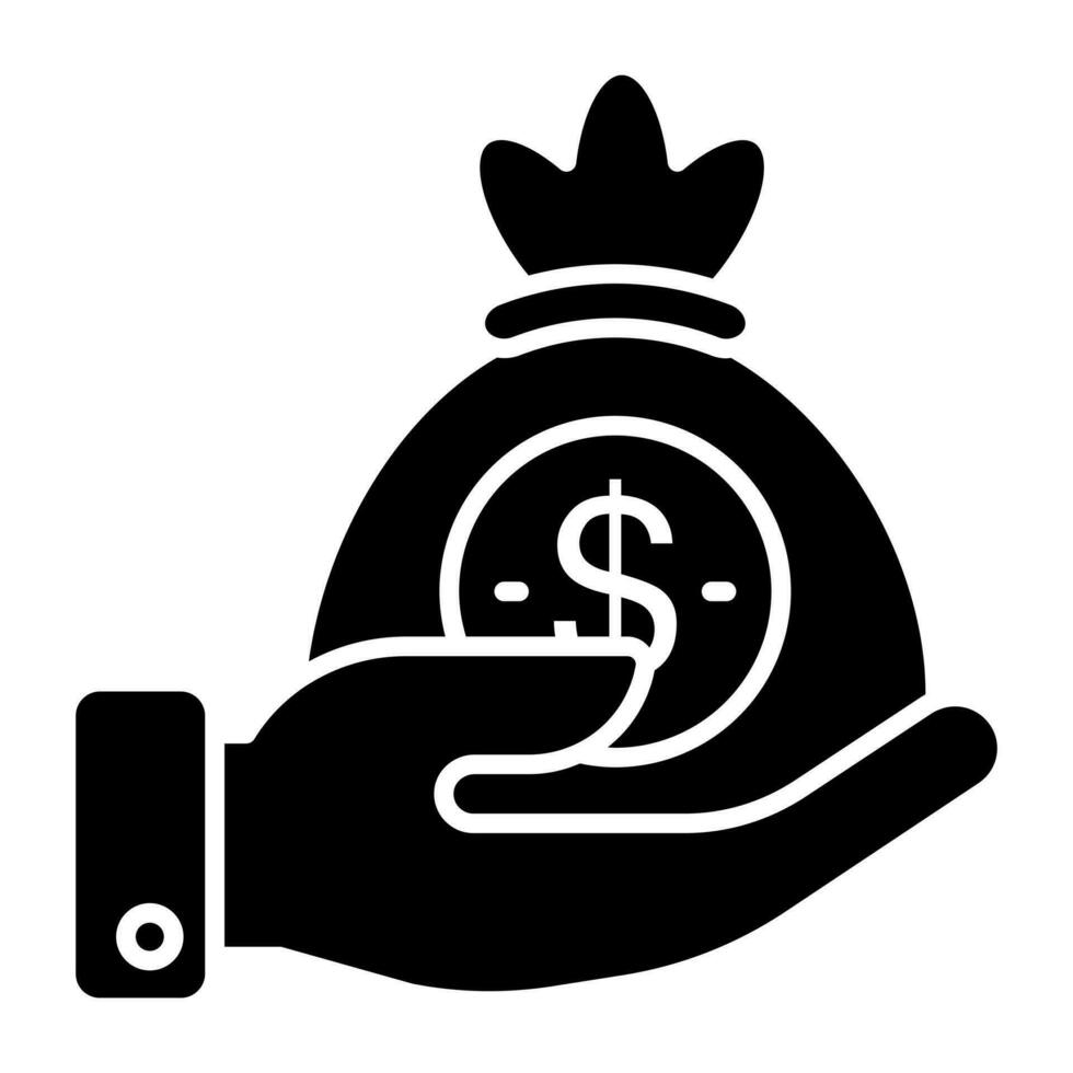 um ícone de design perfeito de saco de dinheiro vetor