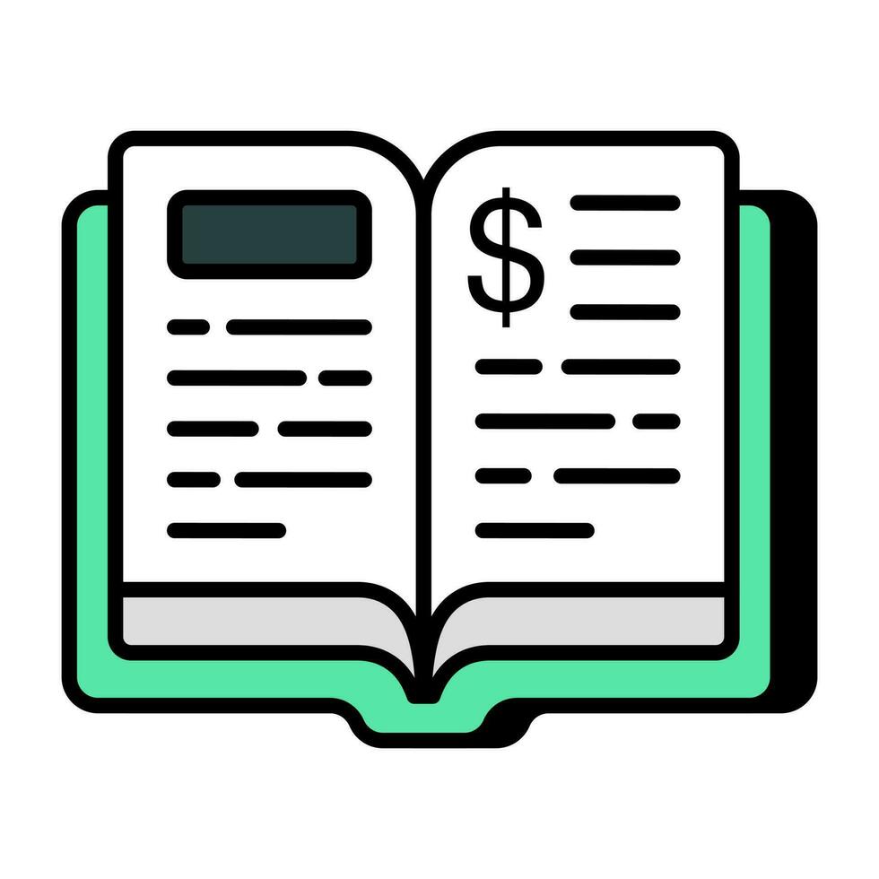 editável Projeto ícone do financeiro livro vetor