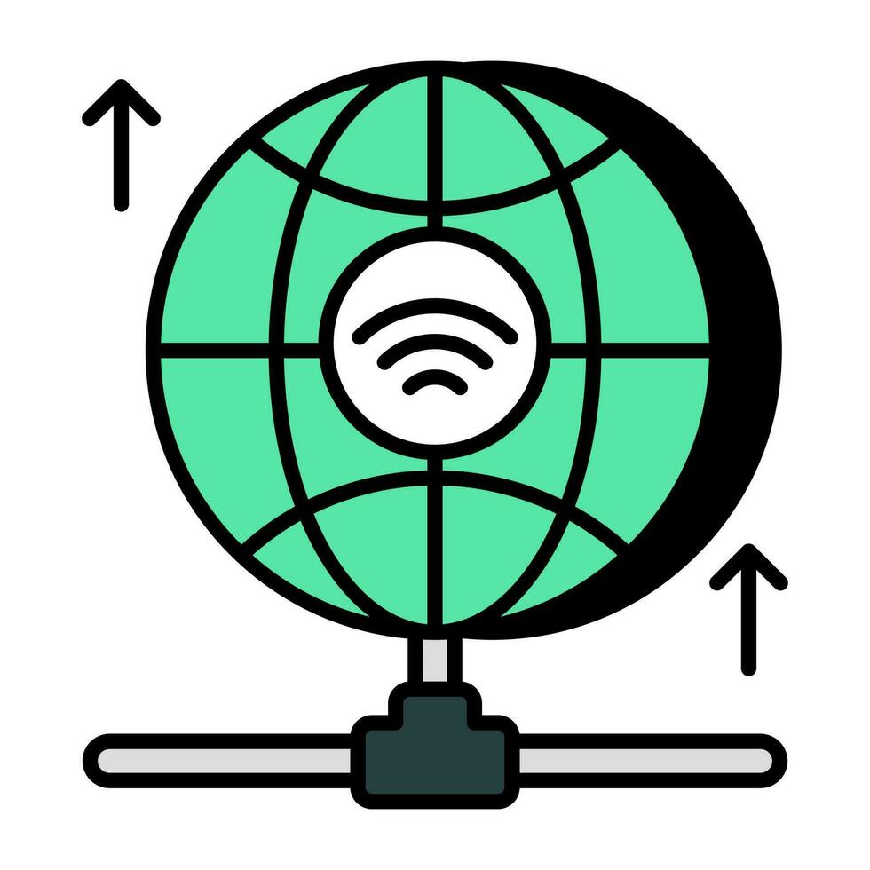 uma único Projeto ícone do global Wi-fi vetor