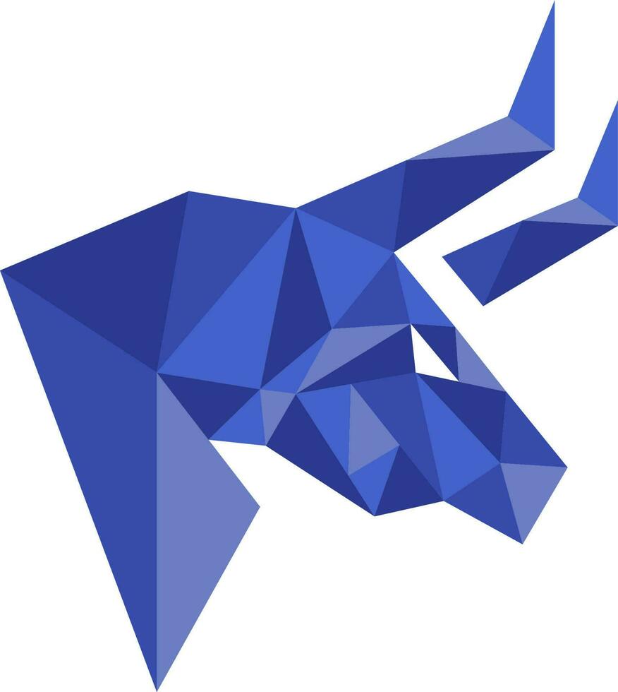 geométrico touro cabeça azul vetor