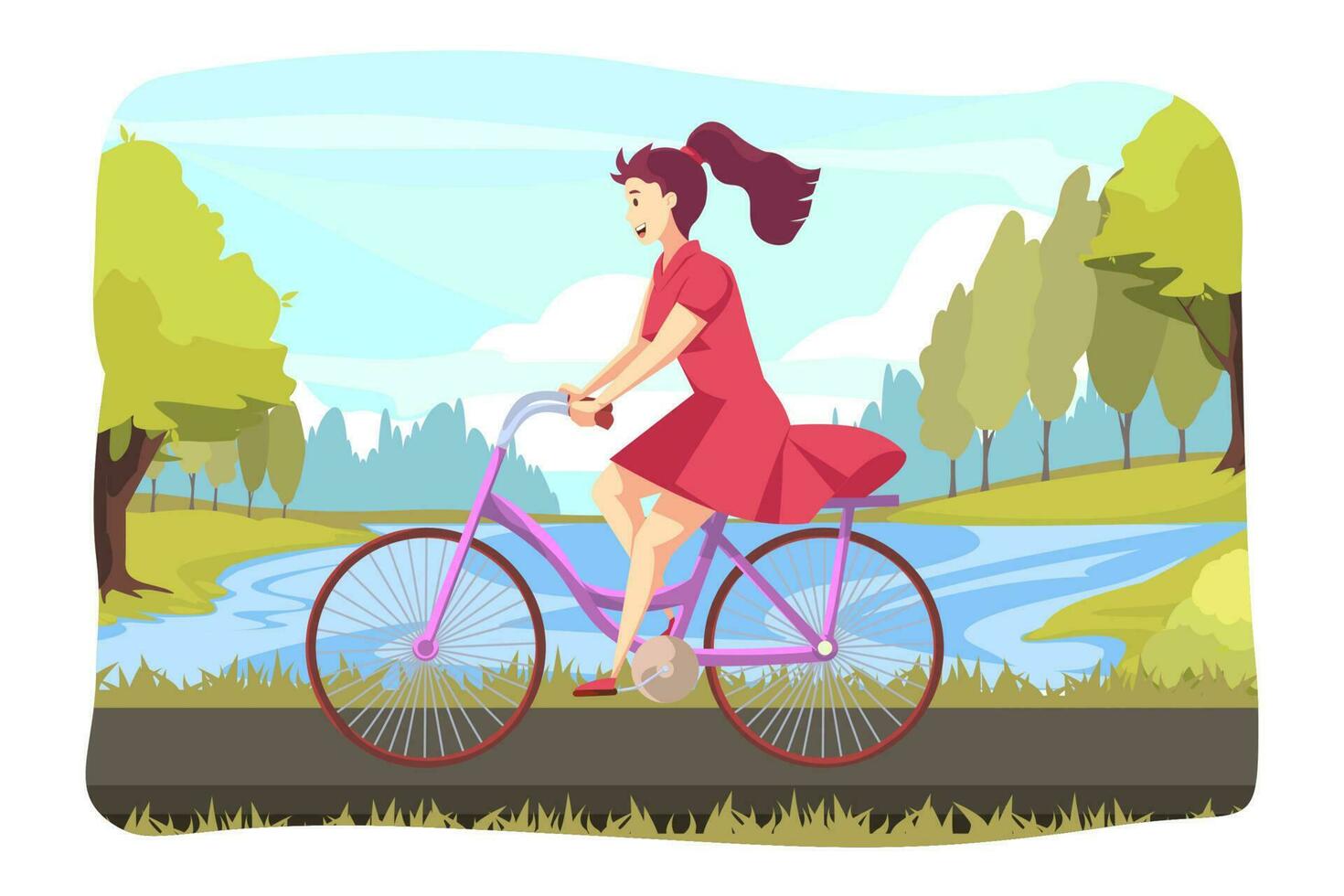 ciclismo, esporte, andar de bicicleta, lazer Tempo conceito vetor
